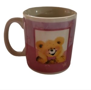 Small Teddy Bear Coffe Tea Expresso Hot Coco Mug Pink Yellow White Cute Gift